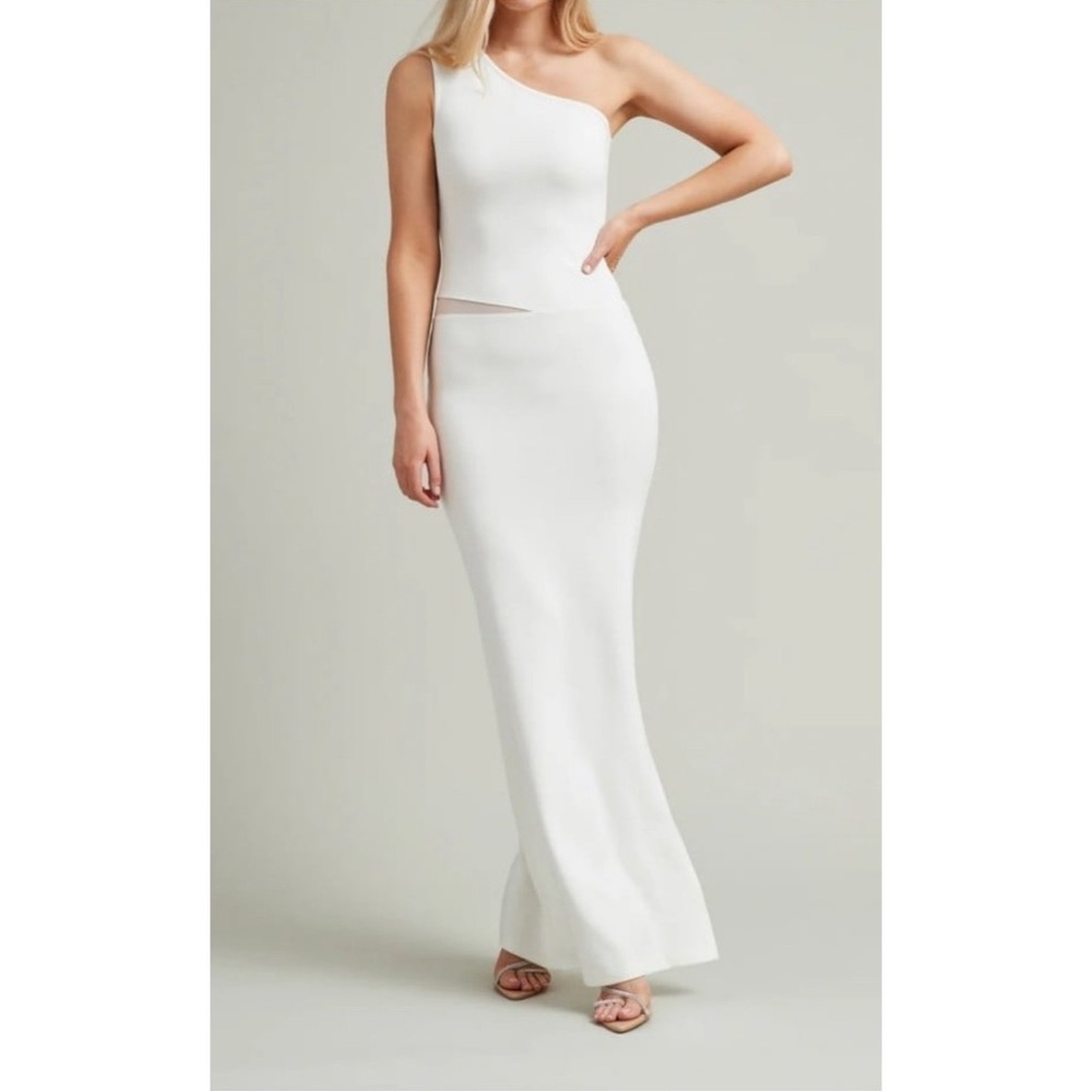 Marcella The Martina Dress Asymmetrical Cutout White Sleeveless Maxi Dress XXL